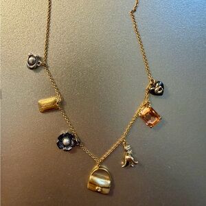 Coach Gold Charm Necklace